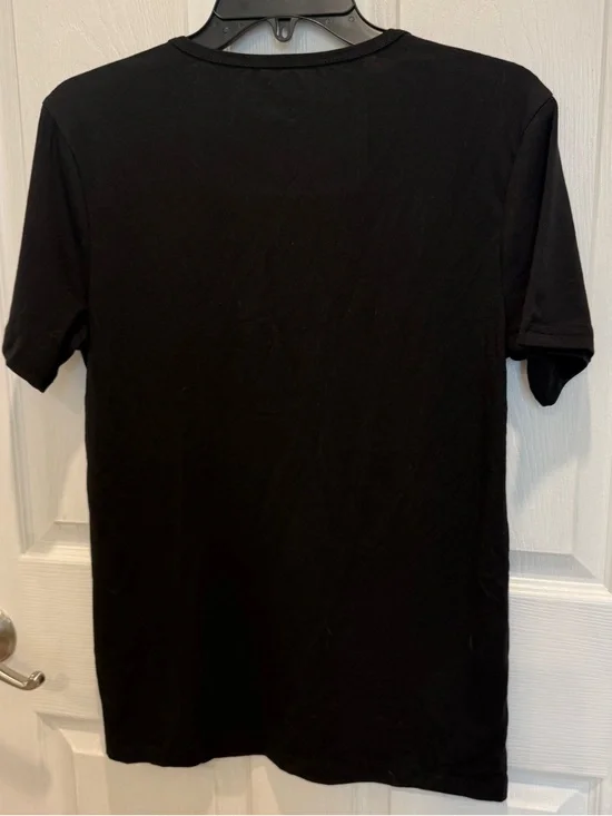Vintage NWT Yves Saint Laurent Black Tee with Red Logo Graphic - Picture 2 of 5
